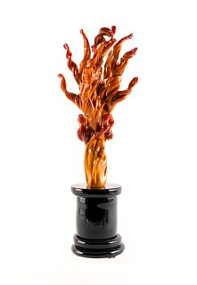 Murano Blown Glass Flame Sculpture