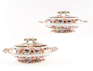 Pair of Ashworth Porcelain Covered Dishes