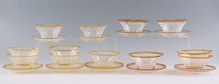 27 Pieces - Bohemian Glass Bowls & Underplates