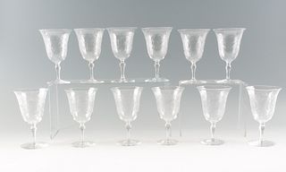 12 Webb Etched glass Goblets