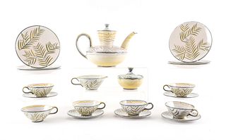 20 Pieces -  Midcentury European Faience Tea Set