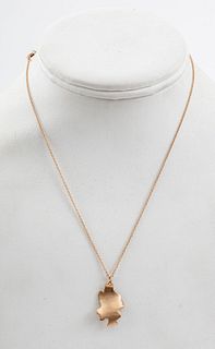 Tiffany & Co Gehry 18K Rose Gold Leaf Necklace