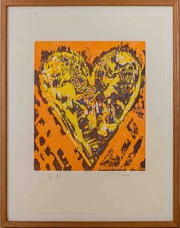 Jim Dine "Heart for Film Forum' Woodcut