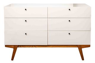 Modern White Lacquered Wooden Dresser