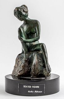 Esther Fuhrman "Seated Figure" Modern Bronze Sculpture