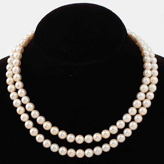 14K Yellow Gold Clasp 7.5 - 8mm Pearl Necklace