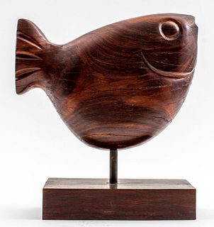 Mid-Century Modern Wood Fish Sculpture