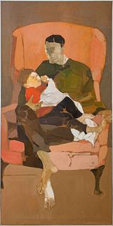 Cornelis Ruhtenberg Man & Child Acrylic on Canvas