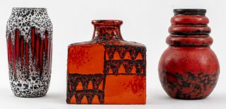 West German Art Pottery Vases, 3