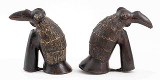 Benin Bronze Style Bird Sculptures, 2