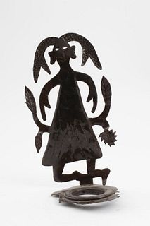 Signed Balus Haitian Folk Art Metal Sculpture