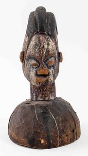 Yoruba Polychrome Painted Wooden Carving