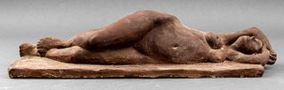 Illegibly Signed Terracotta Sculpture of a Nude