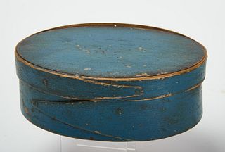 Oval Box in Blue Paint
