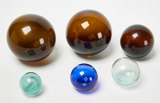 Lot of Six Glass-Blown Witchballs