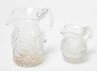 Lot of Two Glass Pitchers