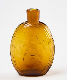 Amber Glass Bottle with Cornucopia and Eagle