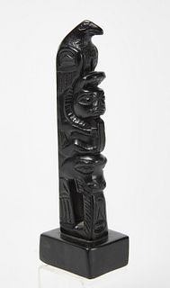 Vintage Argilite Carved Totem