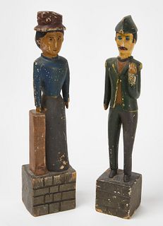 Pair of Carved Folk Art figures
