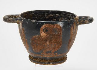 Ancient Greek Owl Cup with Handles