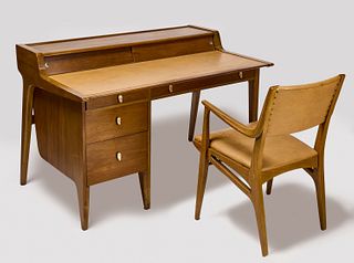 Mid Century Desk with Chair Van Koert