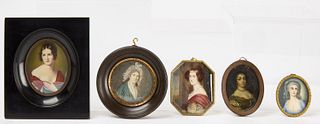 Five Fine Early Miniature Portraits