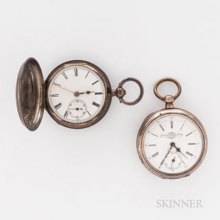 Two Silver-cased Key-wind Watches