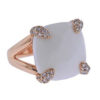 18k Rose Gold Diamond White Onyx Cocktail Ring