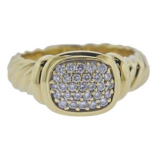 David Yurman 18k Gold Diamond Noblesse Ring