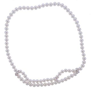 Mikimoto 18k Gold Pearl Necklace 