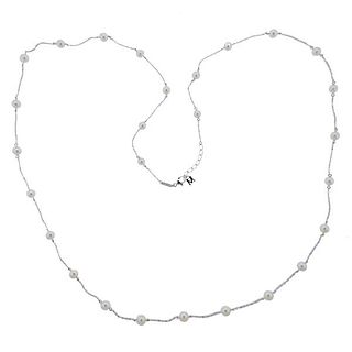 Mikimoto 18k Gold Pearl Station Necklace 