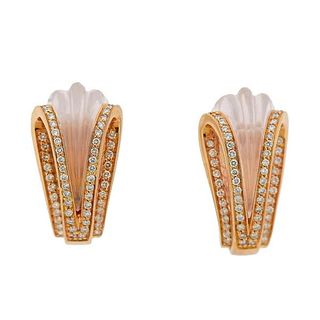 Io Si Crystal Diamond Gold Earrings