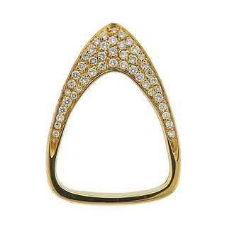 IO SI 18k Yellow Gold Diamond Peak Ring