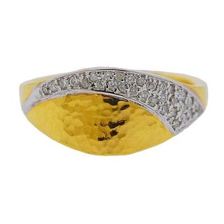 Gurhan Delicate Geo 22k Gold Diamond Ring
