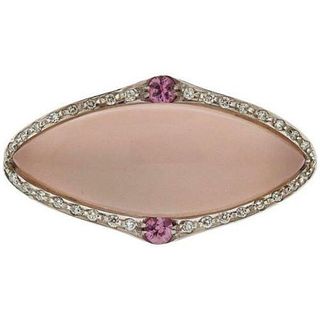 Gimor Rose Quartz Diamond Pink Sapphire Gold Ring