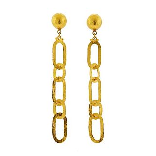 Gurhan Mango Link Chain 24k Gold Earrings