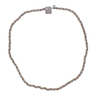 Tiffany &amp; Co 14k Gold Silver Rope Necklace
