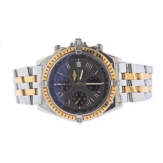 Breitling Crosswind Chronograph Two Tone Watch D13355
