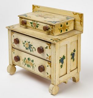 Miniature Paint-Decorated Chest of Drawers