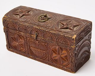 Carved Box with Heart Pinwheels and Stars