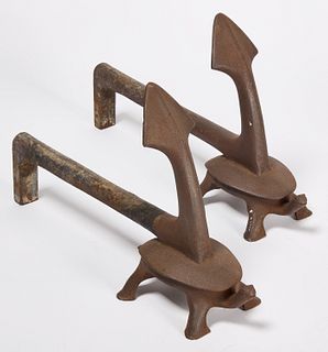 Turtle and Anchor Andirons