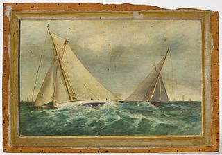 Sail Boats Painting on Panel