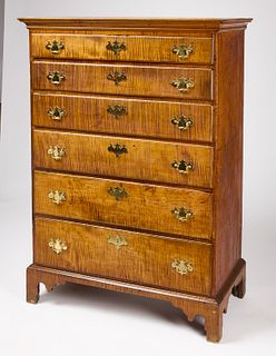 Tiger Maple Tall Chest