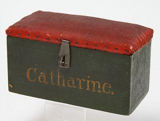 Small Sewing box with Catherine Painted on Side