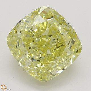 2.09 ct, Natural Fancy Yellow Even Color, VVS1, Cushion cut Diamond (GIA Graded), Appraised Value: $72,300 
