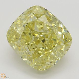 4.04 ct, Natural Fancy Yellow Even Color, VS2, Cushion cut Diamond (GIA Graded), Appraised Value: $161,500 