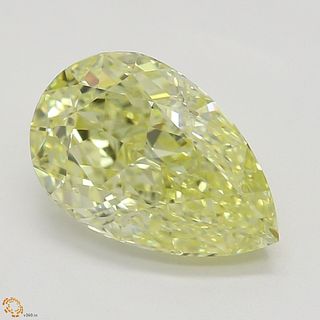 1.50 ct, Natural Fancy Yellow Even Color, VS2, Pear cut Diamond (GIA Graded), Appraised Value: $36,600 