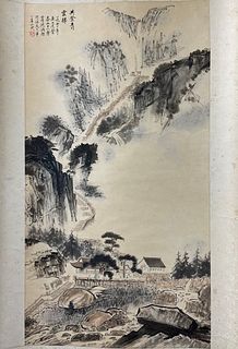 Chinese Taishan Landscape Ink and color on Paper