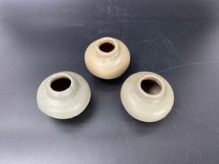 Three Yuan Dynasty Celandon Small Jars  