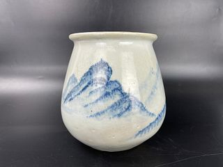 A Korean Blue and White Porcelain Vase with Mark